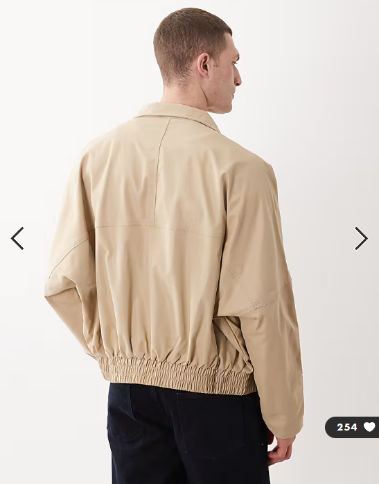 ASOS DESIGN oversized harrington jacket with funnel neck