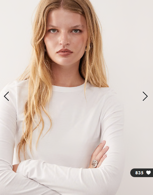 COLLUSION long sleeve fitted T-shirt in white