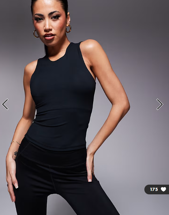 4505 Icon soft touch high neck vest with inner bra and removable padding in black