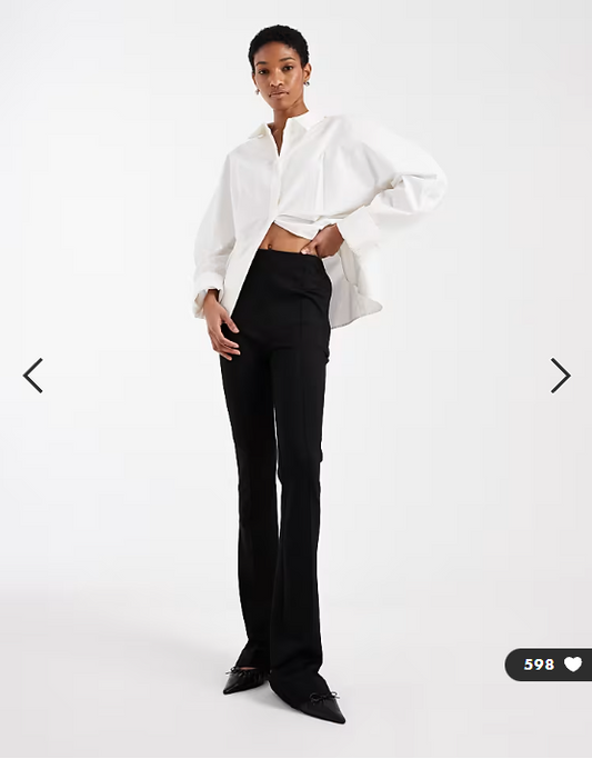 ASOS DESIGN Tall tailored skinny ponte trousers with split in black