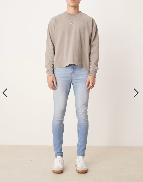 ASOS DESIGN power stretch jeans in light wash