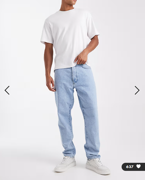 ONLY & SONS Tye loose tapered fit jeans in light wash