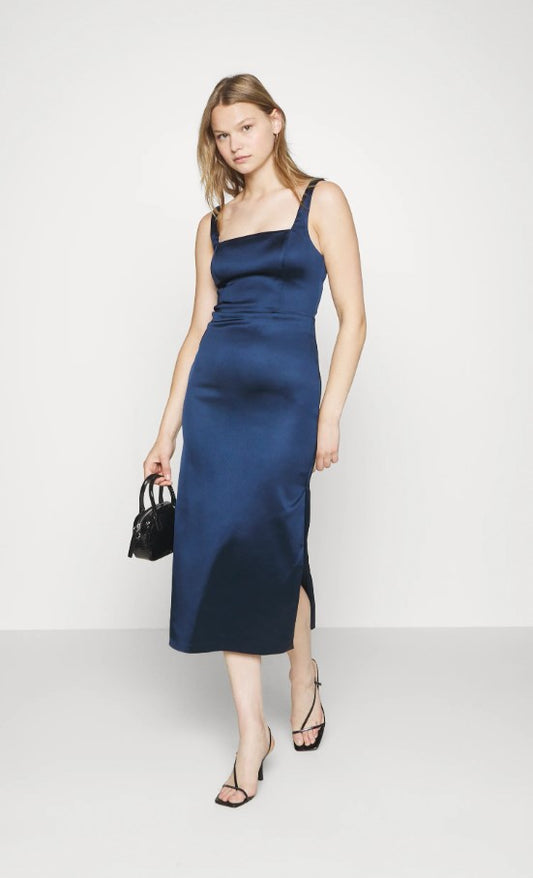 Abercrombie & Fitch NECK COLUMN MIDI DRESS - Cocktail dress / Party dress - estate blue