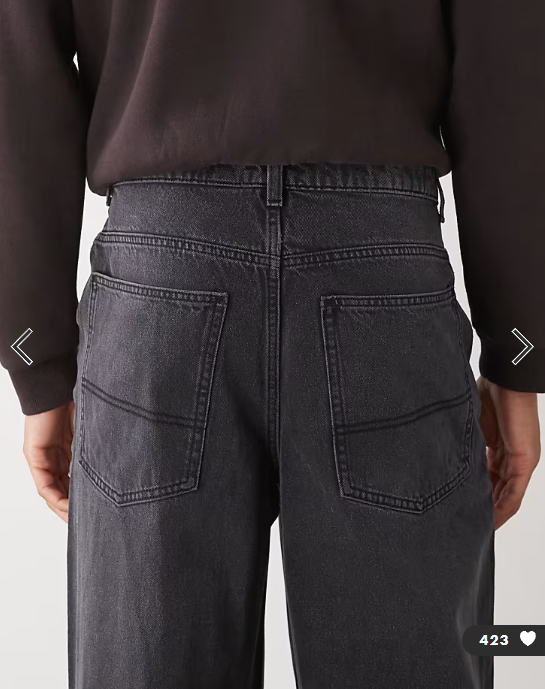 COLLUSION X003 wide leg mid rise jean in washed black