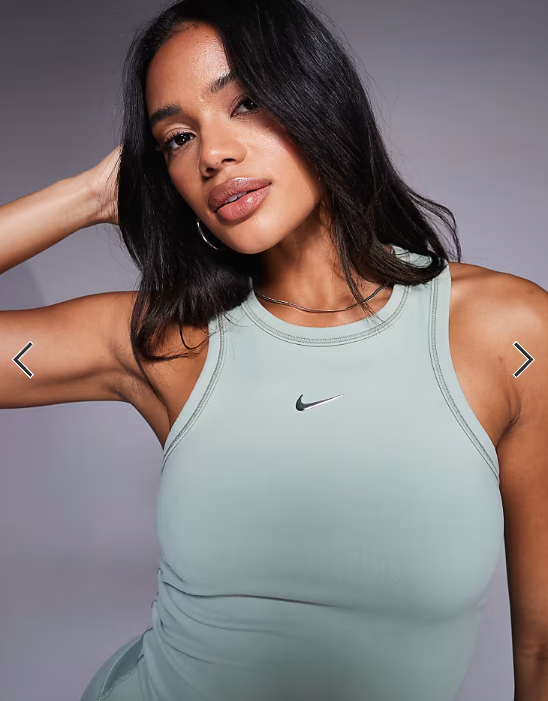 Nike One Training Dri-FIT Gym Life Swoosh fitted cropped vest in khaki