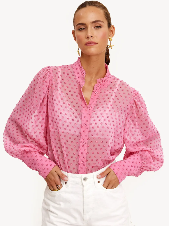 Loavies - Light pink blouse with dots