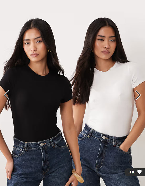 Miss Selfridge 2 pack t-shirt short sleeve bodysuit