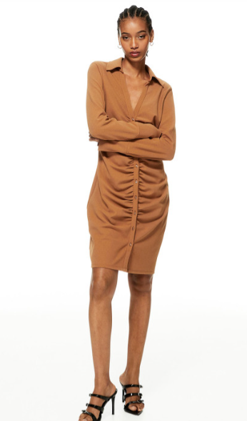H&M-DRAPED SHIRT DRESS