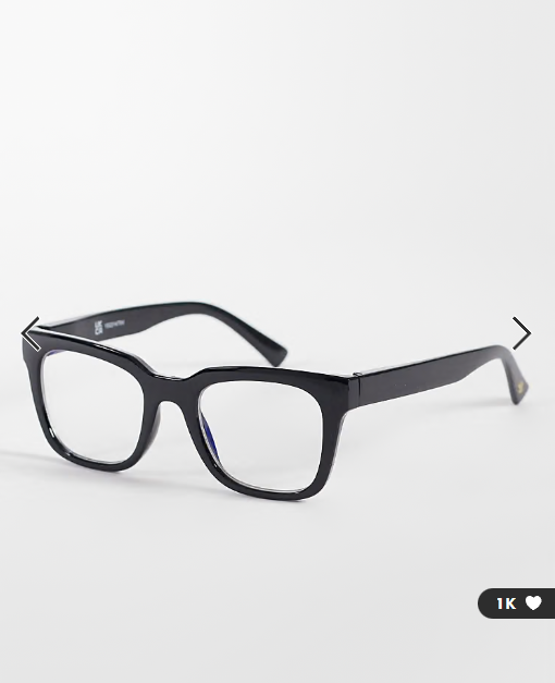 Reclaimed Vintage unisex square blue light glasses in black