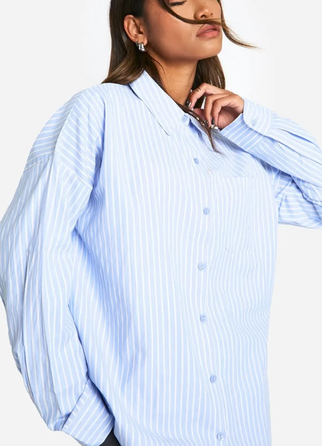 boohoo Stripe Oversized Shirt