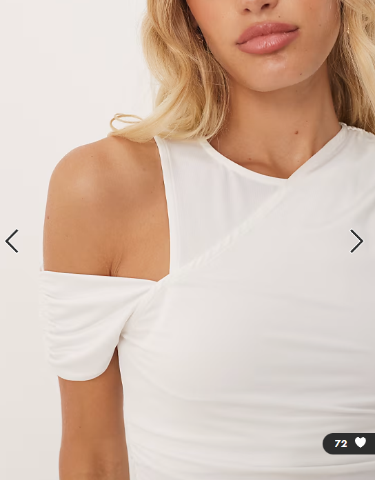 ASOS DESIGN slinky drape one shoulder top in ivory