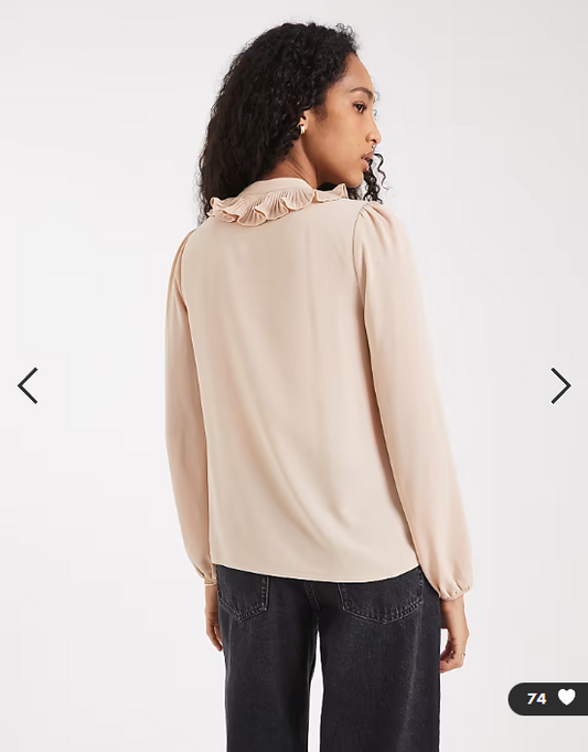 New Look ruffle front blouse in pink