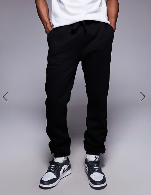 ASOS DESIGN premium heavyweight slim fit joggers in black