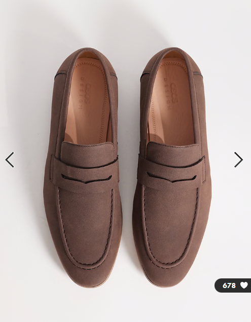 ASOS DESIGN penny loafers in brown