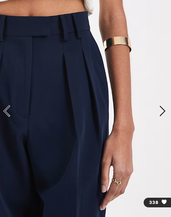 ASOS DESIGN Tall tailored wide leg trousers with pleat detail in navy
