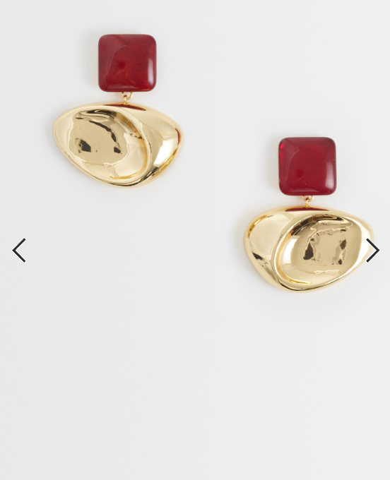 Mango statement geometric drop earrings in gold