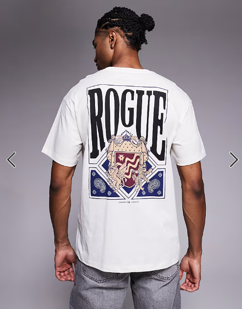 ADPT oversized t-shirt with rogue backprint in cream
