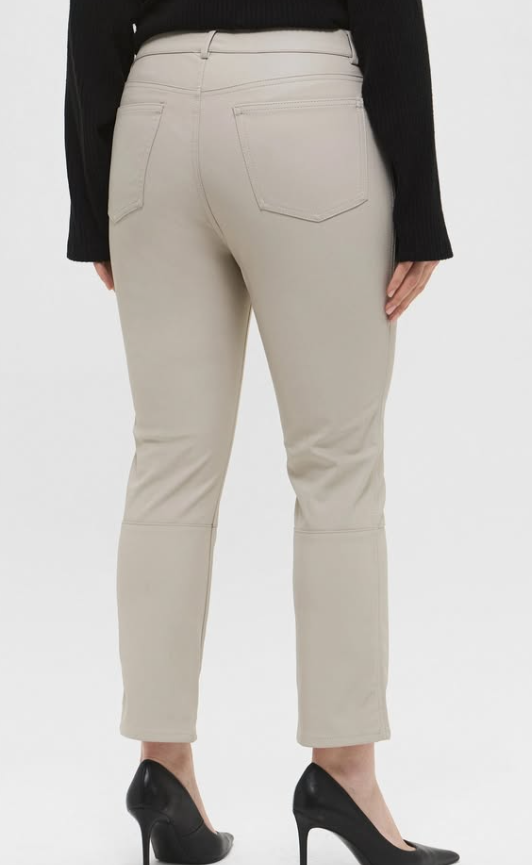 H&M - Faux Leather Pants- Cream