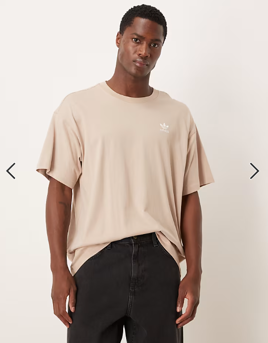 adidas Originals essential oversized t-shirt in stone.