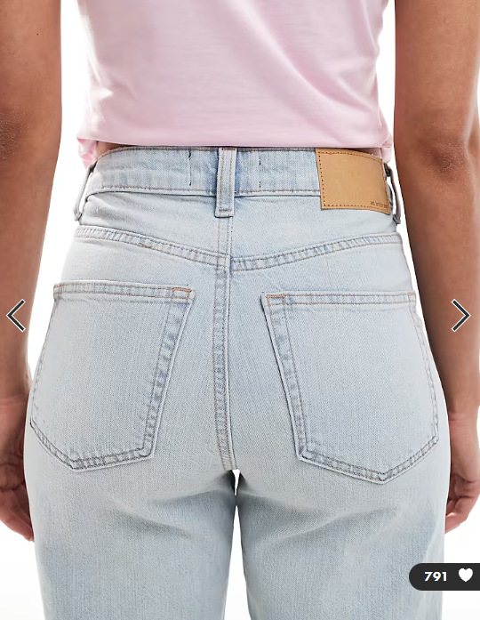 Asos - ankle grazer straight leg jeans in light blue