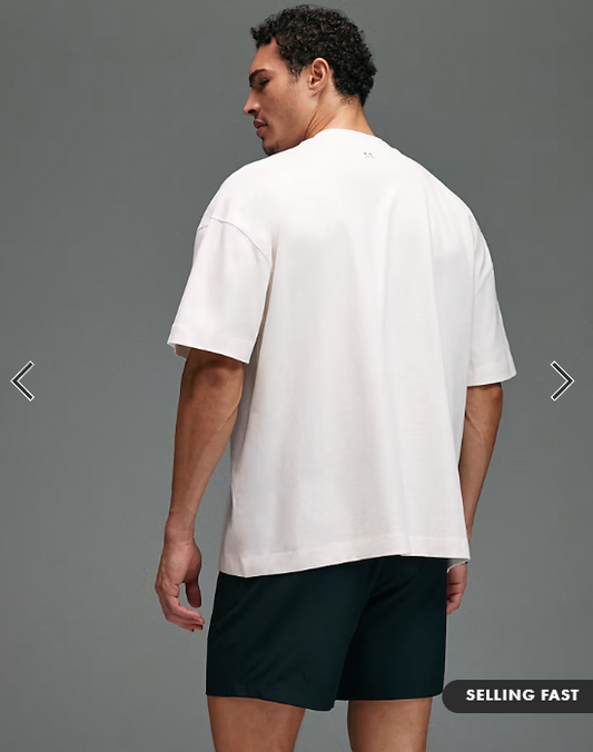 4505 Icon heavyweight cotton oversized t-shirt with quick dry finish in off white.