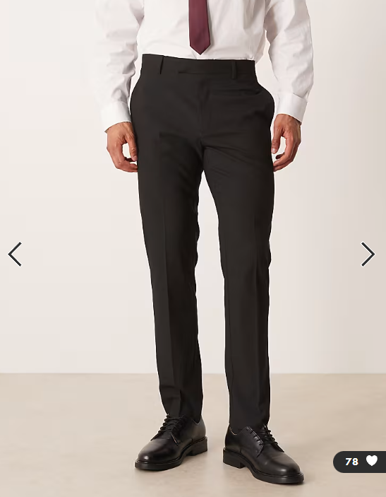 ASOS DESIGN slim suit trousers in black