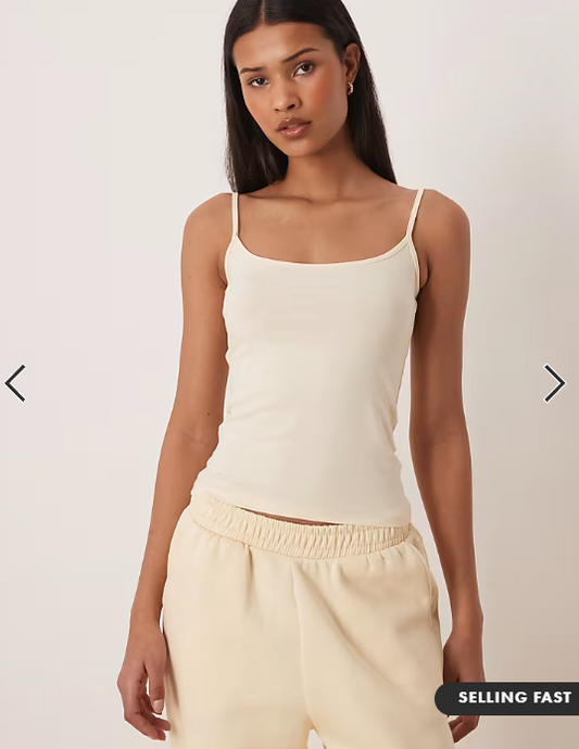 Gina Tricot singlet top in buttermilk yellow