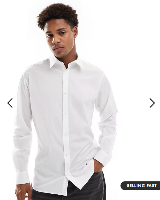 JJ Rebel smart shirt in white