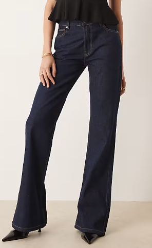 ASOS DESIGN Tall relaxed flare jean in rinse