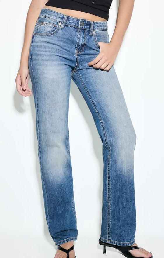 Stradivarius - D98 VINTAGE EFFECT STRAIGHT-LEG JEANS