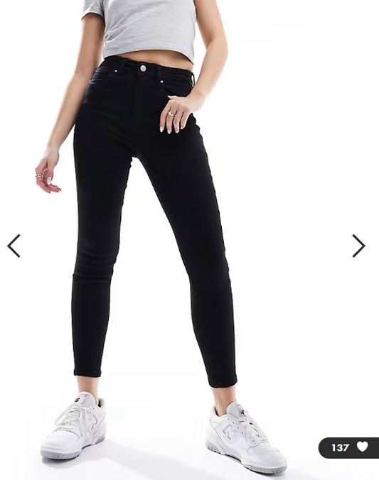 ONLY high waist skinny jeans in black