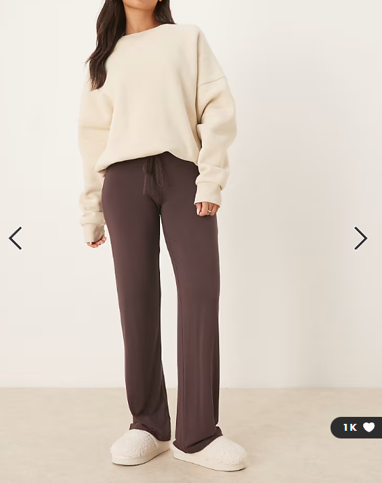 Gina Tricot low waist loungewear trousers in chocolate brown