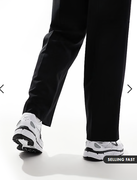 Nike P-6000 trainers in white and metallic silver