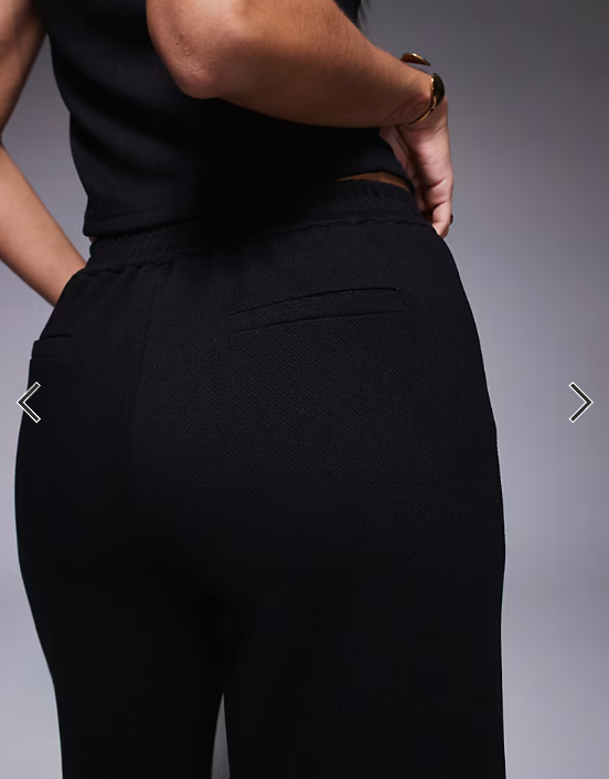ASOS DESIGN co-ord jersey twill wide leg trouser in black