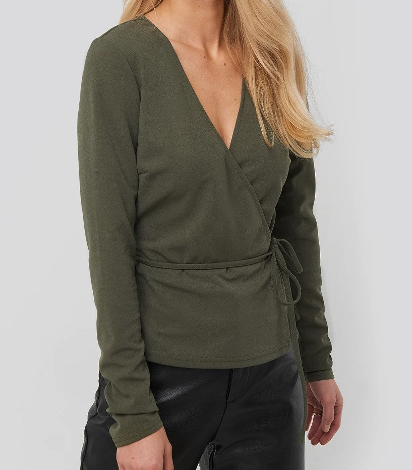 Wrap Over Long Sleeve Top Vert