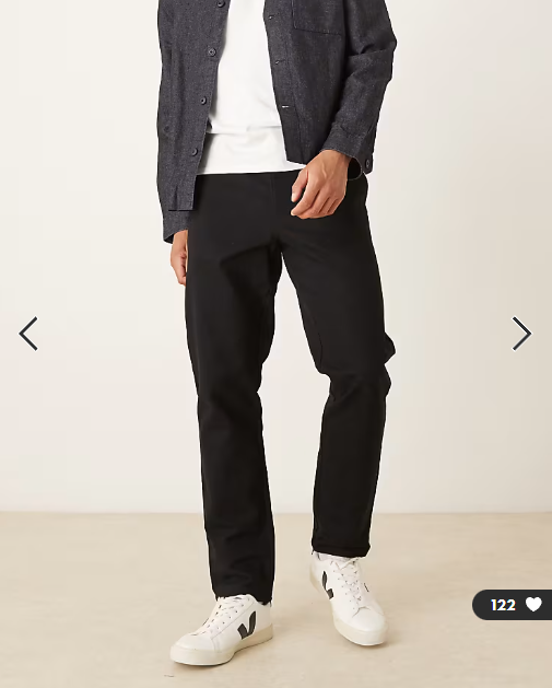ASOS DESIGN slim trousers in black moleskin