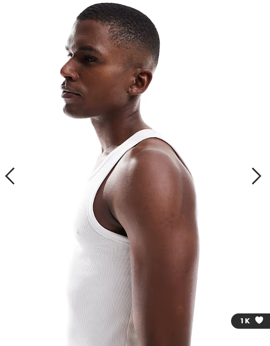New Look muscle fit ribbed vest in white