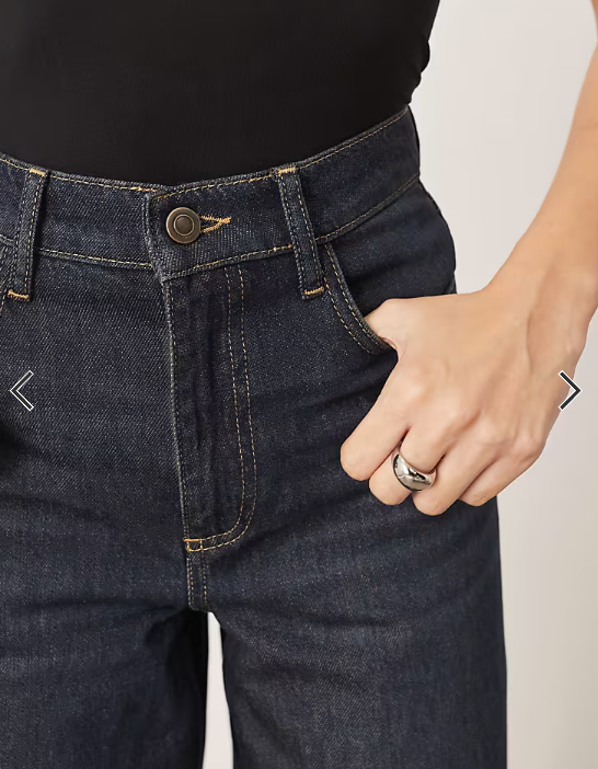 ARRANGE Parker denim high waist slouchy turn up jean in indigo