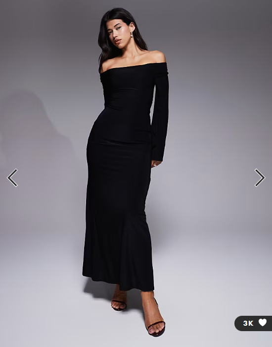 ASOS DESIGN long sleeve twist shoulder with lace up back maxi dress in black