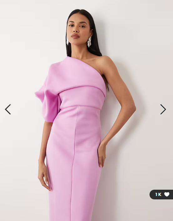 ASOS DESIGN scrunch one shoulder maxi dress in lilac scuba-style fabric