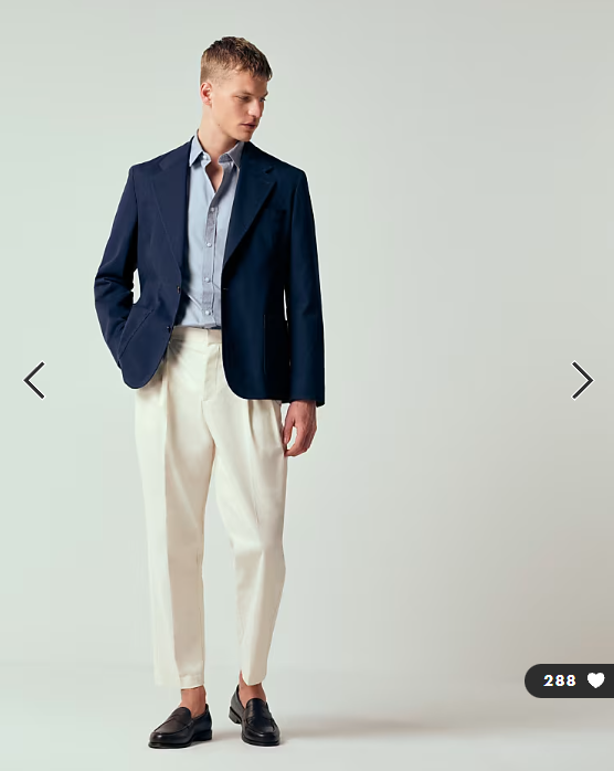 ASOS DESIGN tailored cotton rich relaxed tapered chino trousers in ecru with front pleats