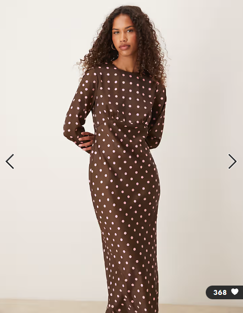 ASOS DESIGN bias bust detail maxi dress in spot print