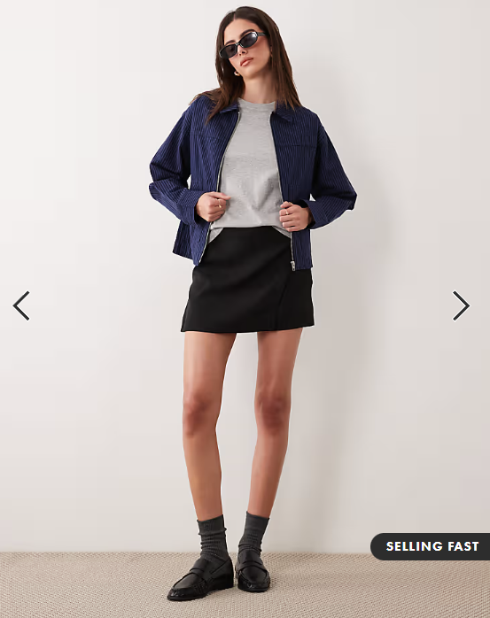 ASOS DESIGN Tailored wrap mini skort in black