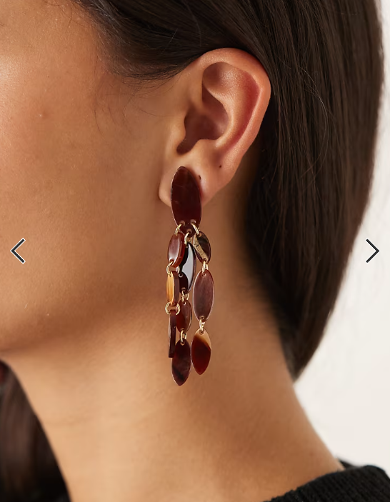 DesignB London resin statament drop earrings in multi
