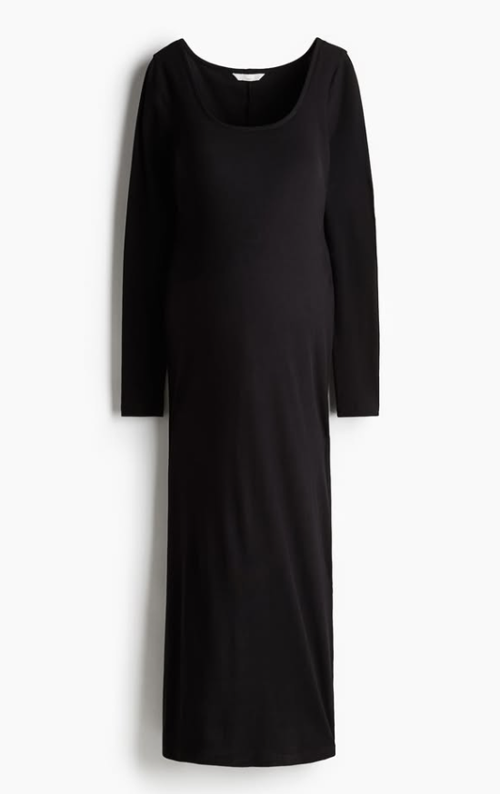 H&M MAMA RIBBED SCOOP-NECK DRESS