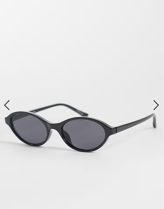 Gina Tricot thin oval sunglasses in black