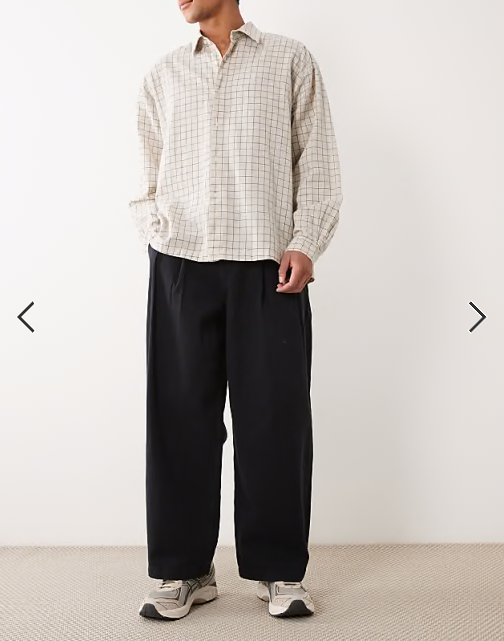 ASOS DESIGN barrel pants in black with pleats