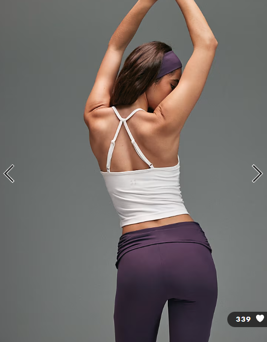 4505 soft touch ruched front yoga cami in white