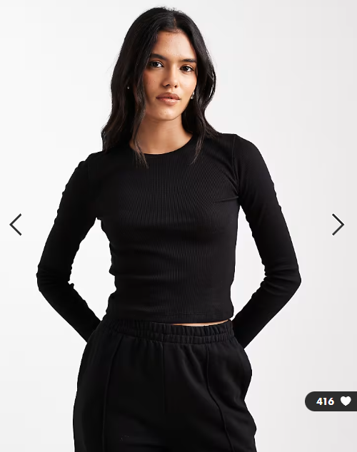 Brave Soul cotton long sleeve t-shirt in black