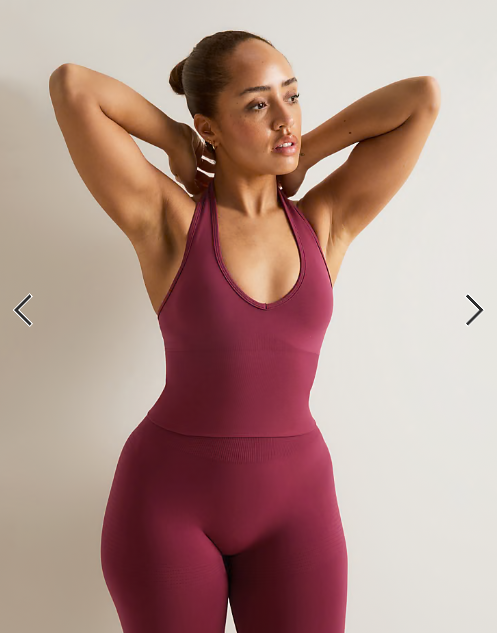 TALA Sculpt Seamless halter tank in cherry red